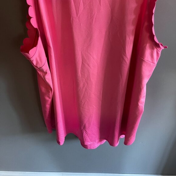 Crown & Ivy Sleeveless Athletic Tank Top Pink Barbiecore Scalloped Edges XXL - Picture 5 of 7